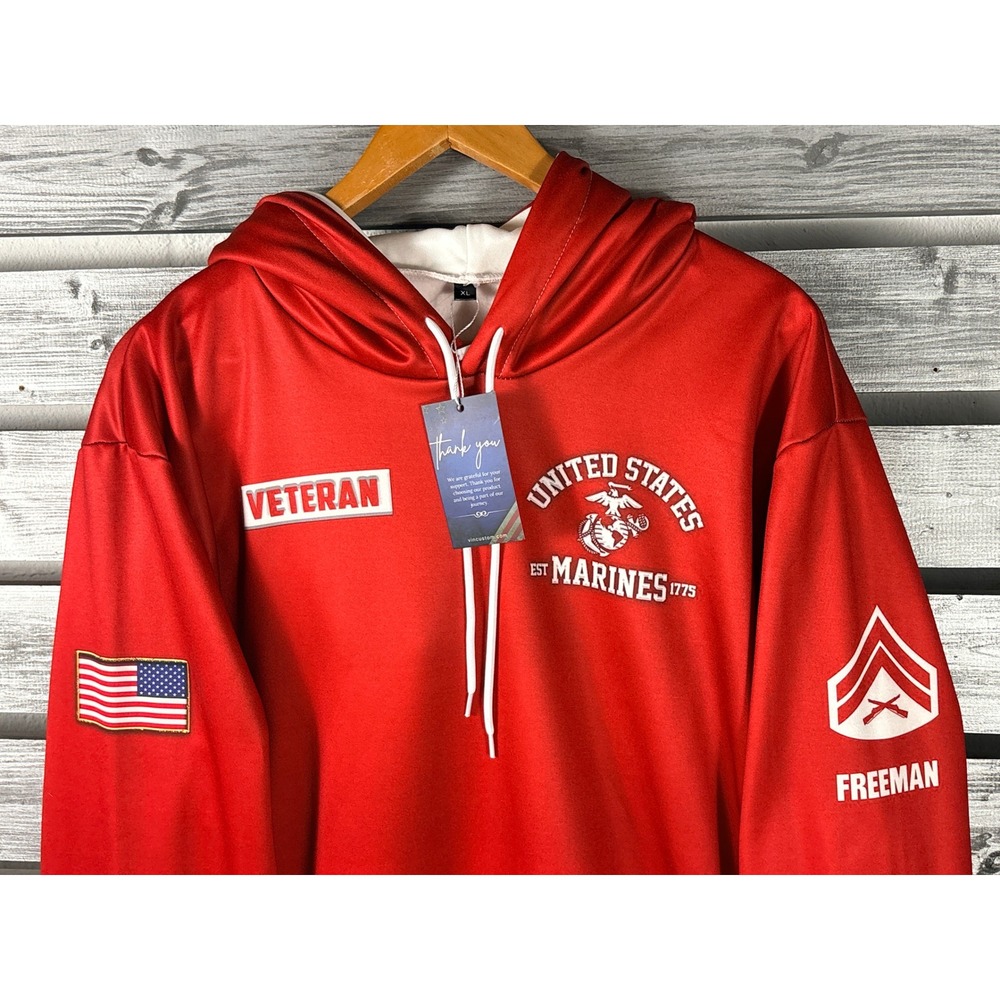 🎉 (Women’s XL) I Am Not Most Women Red Veteran Hoodie - Picture 3 of 8